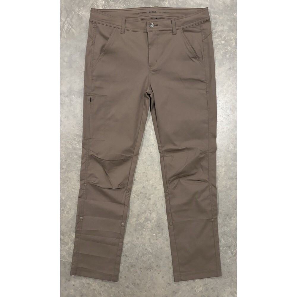 Prana Hiking Roll Up Snap Pants Stretch Women’s Size 14 Regular Mid Rise EUC